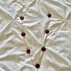 Turkish brass and purple stone necklace